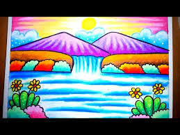 Gambar mewarnai pemandangan gunung terbaru sketsa gambar mewarnai pemandangan gunung ini sanggup anda jadikan teladan kreatif gambar untuk membantu mengasah daya kreatifitas anak anda. Cara Menggambar Dan Mewarnai Gradasi Pemandangan Gunung Mewarnai Gambar