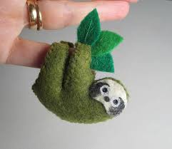 Green Mossy Felt Sloth Stuffed Animal Miniature With Bendable Sloth Stuffed Animal Rainforest Animals Sloth Plush