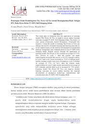 35 full pdfs related to this paper. Pdf Penerapan Model Pembelajaran The Power Of Two Untuk Meningkatkan Hasil Belajar Ips Pada Siswa Kelas Iv Sdn 104 I Simpang Jebak