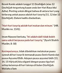 Puasa ayyamul bidh adalah puasa yang dilakukan setiap tanggal 13, 14, dan 15 bulan qomariyah, seperti muharram, safar, dsb. Bolehkah Puasa Sunnah Di Hari Hari Tasyriq Bbg Al Ilmu