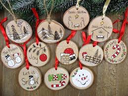 Holz Gebrannte Birke Scheibe Ornament Handgebrannte Gemalte Freude Ornements De Noel Deco Noel Bois Noel