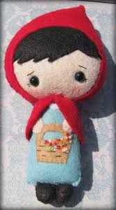 Lil Red Felt Doll Little Red Riding Hood Collectable Hand Sewn Doll Felt Dolls Red Felt Little Red Riding Hood