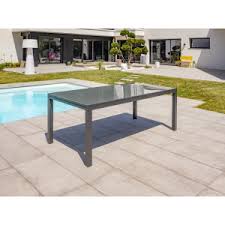 Le format carré est le plus convivial. Table Salon De Jardin Extensible En Alu Verre Pour 12 Personnes Dcb Garden Tolede Gris Anthracite