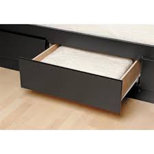 Overall bed height is 21 if used with an 8 thick mattress. Prepac Mate S Black King Platform Bed With Storage Bbk 8400 K Rona
