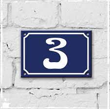 Handpainted house number tiles for signs, addresses and names. Blue French Enamel House Number 3 Thefrenchnumber