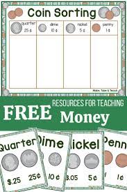 Coin Sorting Freebie Learning Money Skills Make Take Teach Math Centers Kindergarten Teaching Money Kindergarten Math Activities
