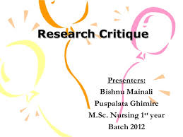 Research Critique Example Rmt 1