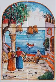 There are 477 italian tile mural for sale on etsy, and they cost $130.70 on average. Old Capri Landscape Ceramic Tile Murals Backsplash Tiles Flooring And Wall