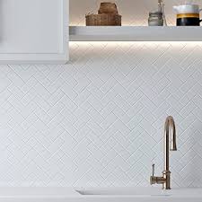 The herringbone tile pattern originates from of the roman era. Buy Vamos Tile 10 Sheets Peel And Stick Tiles Backsplash White Herringbone Adhesive Backsplash Tiles Stick On Tiles For Kitchen Bathroom 12 X12 Thicker Design Online In Greece B0919y67st