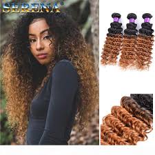 Classic mushroom brown hair color. Dark Honey Blonde Hair Colorful 1b 30 Blonde Dark Root Ombre Brazilian Deep Wave Curly Human Hair Weave Weft Extensions 3 Bundles Lot Black Buy At The Price Of 41 66 In