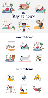 Stay At Home Set Of Illustrations In 2020 Home Poster Stay At Home Mom Quotes Drawing For Kids