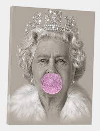 The Queen Elizabeth with Pink Bubble Gum Photo Picture Print On Framed  Canvas Wall Art Home Decoration 12''x 8''inch -38mm Depth : Amazon.co.uk:  Home & Kitchen