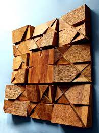 Silver Star Large Wood Wall Art Large Wall Art Geometric Wall Art