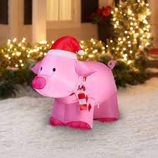 The most recommended outdoor christmas lights. Gemmy Airblown Inflatable 3 Pig Christmas Decoration Walmart Com Walmart Com