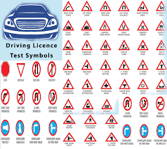 driving licence test symbols road signs