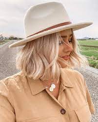 Bre Sheppard On Instagram Windblown Feelin A Little Bit Country With My Favorite Hat Button Down Outfits With Hats Hats Short Hair Short Hair Outfits