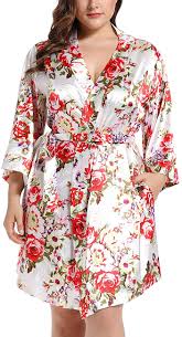 5 out of 5 stars. Women Floral Satin Robe With Pockets Bridal Dressing Gown Wedding Bride Bridesmaid Kimono Sleepwear At Amazon Women S Clothing Store