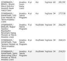 2021 lise taban puanları, yüzdelik dilimleri, lgs taban puanları 2021, i̇llere lise puanları 2021, lgs yerleştirme puanları 2021, fen liseleri, anadolu liseleri, meslek liseleri, anadolu öğretmen liseleri taban puanları ile yüzdelik dilimleri 2021'de ne olacağı merak ediliyor. 2021 Diyarbakir Lise Taban Puanlari Nitelik Lise Puan Siralamasi Internet Haber