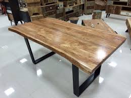 6 Foot Acacia Natural Wood Table Black U Shape Steel Legs Wood Tables Tables Metal Dining Room Table Natural Wood Table Live Edge Table