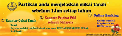 Skrin sistem bayaran cukai tanah secara online (fpx). Kadar Bayaran Pejabat Tanah Perak