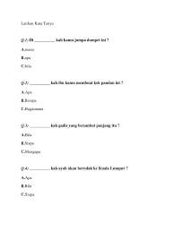 Learn vocabulary, terms and more with flashcards, games and other study tools. Kata Tanya Tahun 3