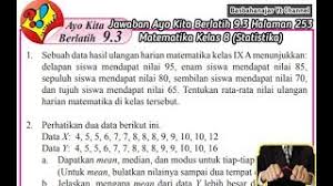 Berilah tanda silang (x) didepan huruf a,b,c, d dan e didepan jawaban yang benar ! Jawaban Ayo Kita Berlatih 9 3 Halaman 253 Matematika Kelas 8 Statistika Youtube