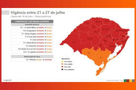 A bandeira do rio grande do norte, assim como nos estados do rs, sc, rj e outros, como já vimos, possui o brasão estadual. Mapa Preliminar Aponta 90 Das Regioes Com Bandeira Vermelha No Rs Setor Saude