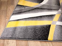 Shop the yellow 5' 3 x 7' 7 madeline rug at rugs.com and save today. Summit Gray Abstract Area Rug With Yellow And White Lines Design H21 Contemporary Area Rugs By Rug And Decor Inc Houzz