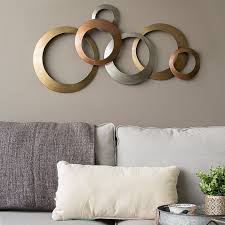 Stratton Home Decor 37 Inch Metallic Rings Metal Wall Art Bed Bath Beyond Wall Decor Living Room Medallion Wall Decor Stratton Home Decor