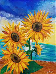 Sunflower painting is a classic painting that is eternal and will not be eaten in time. Sunflower Painting Art Print Jennah Lenae