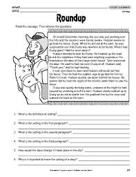 Historical Fiction Roundup Story Setting Worksheet