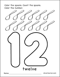 Number Twelve Writing Counting And Identification Printable Worksheets For Chi Preschool Number Worksheets Preschool Worksheets Printable Preschool Worksheets