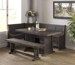 Breakfast nook is a world of warcraft object. Vh 1890 5 Pc Gracie Oaks Merlinda Grey Distressed Finish Wood Solid Pine Breakfast Nook Table And Benches Breakfast Nook Table Corner Nook Dining Set Nook Dining Set