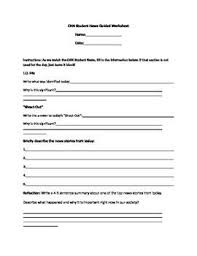 This Worksheet Walks Students Through The Cnn Student News And Allows Them To Fill In The Key Stories Worksheets Persuasive Writing Prompts Worksheet Template