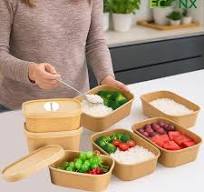 18oz (500ml) Heavy Duty Kraft Rectangular Paper Food ...