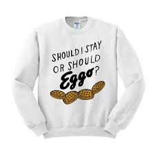 Should I Stay Or Should Eggo Crewneck Sweater Waffle Shirt Food Shirt Pun Shirt Song Lyric Sh Stranger Things Outfit Stranger Things Merch Stranger Things