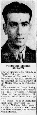 Theodore George “Teddy” Solomon (1920-2013)