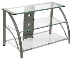 The stand of the table has the form of branches with leaves and birds on it. Calico Designs Stiletto 3 Tier Glass Tv Stand For Most Flat Panel Tvs Up To 40 Champagne 60626 Best Buy