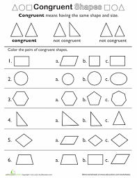 Shape Basics Congruent Shapes Geometry Worksheets 2nd Grade Math Worksheets Math Worksheets