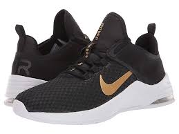 Nike Air Max Bella Tr 2 Women S Cross Training Shoes Black Metallic Gold Gunsmoke Vast Grey Training Shoes Black Nike Shoes Gold Nike Shoes