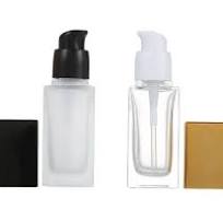 30ml Clear Square Glass Liquid Foundation Pump Bottle ...