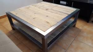 Table Basse Industrielle Metal Et Bois Table Basse Industrielle Table Basse Bois Metal Table Basse