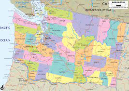 By emma banks june 9, 2021. Map Of State Of Washington With Outline Of The State Cities Towns And Counties Washington State Map Washington Map Map