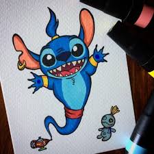 Stitch As Genie Feat Scrump As Aladdin Drawing By Dada16808 Instagram Liloandstitch Aladdin Dessins Disney Dessin Stitch Dessins De Personnages Disney