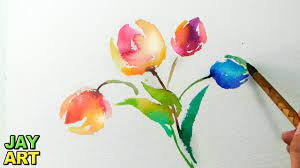 Hope you guys like it :) materials i used: Tulips Watercolor Painting Fast And Easy Flower Painting Watercolor Tulips Loose Watercolor Paintings