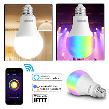 5 Pack Dimmable E27 E26 Rgb Led Wifi Smart Bulbs Works With Alexa Google Home Smart Bulb Smart Light Bulbs Smart Bulbs
