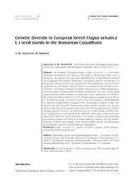 Pdf Genetic Diversity In European Beech Fagus Sylvatica L Seed Stands In The Romanian Carpathians
