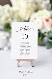 Wedding Table Number Seating Chart Cards Template Editable