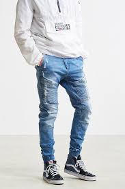 Der verkäufer ist für dieses angebot verantwortlich. Nena And Pasadena Destroyed Moto Denim Jogger Pant Denim Jogger Pants Denim Joggers Mens Outfits