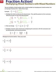How To Multiply Mixed Numbers By Mixed Numbers Worksheet Education Com Multiplying Mixed Numbers Fifth Grade Math Fifth Grade